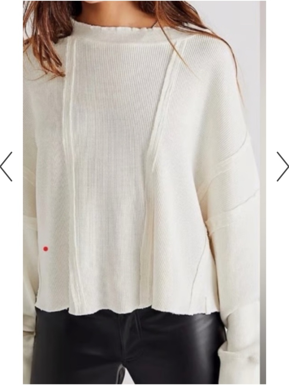 Free People Ellie Thermal Pullover Top Oversized